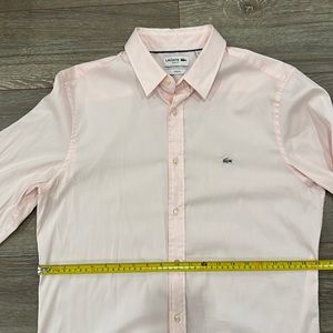 Lacoste Pink Dress Shirt size 16 Stretch Slim Fit